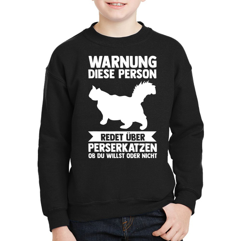 Warning This Person Talks About Persian Cat Youth Sweatshirt | Artistshot