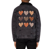 Melanin Skin Tone Hearts, Be Kind, Black History M Unisex Sherpa-lined Denim Jacket | Artistshot