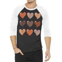 Melanin Skin Tone Hearts, Be Kind, Black History M 3/4 Sleeve Shirt | Artistshot