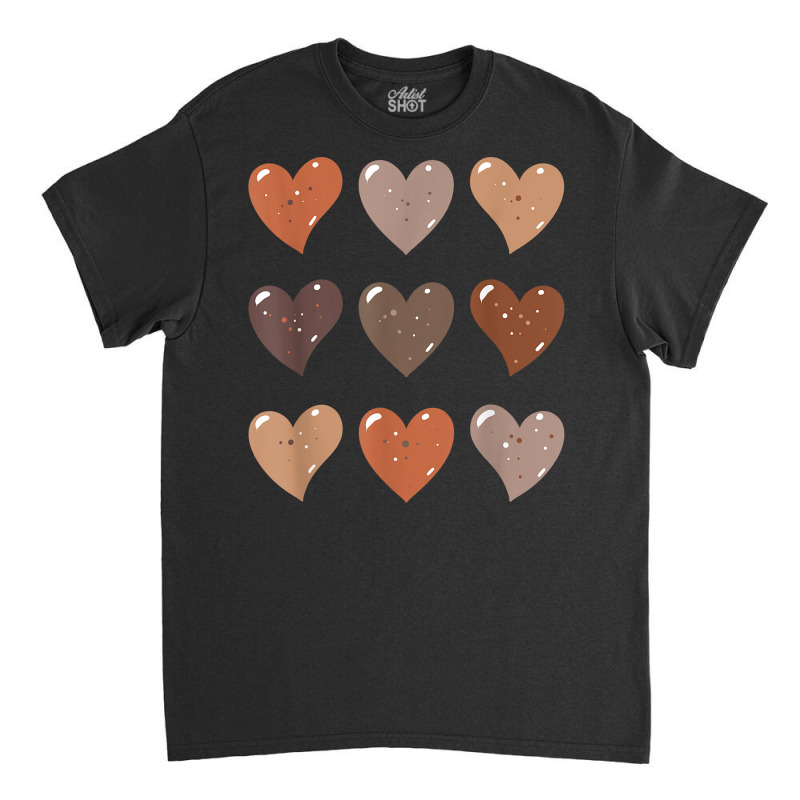 Melanin Skin Tone Hearts, Be Kind, Black History M Classic T-shirt | Artistshot