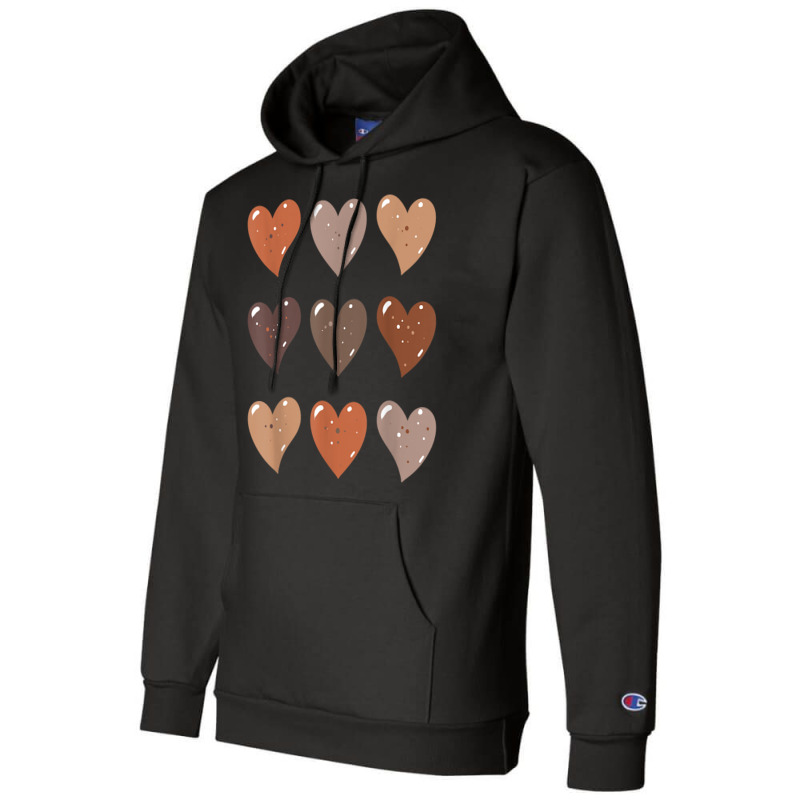 Melanin Skin Tone Hearts, Be Kind, Black History M Champion Hoodie | Artistshot