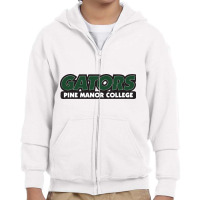 Pine Manor College Gators Youth Zipper Hoodie | Artistshot