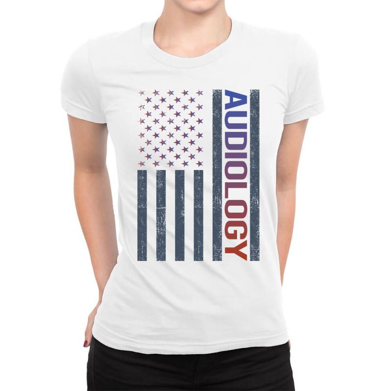 American Flag Audiology Audiologist Stars Ladies Fitted T-Shirt by eunjafallerw | Artistshot