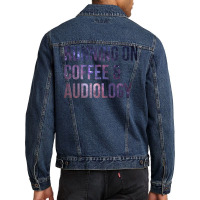 Awesome And Funny Running On Coffee And Audiology Men Denim Jacket | Artistshot