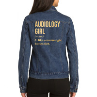 Awesome And Funny Definition Style Saying Audiolog Ladies Denim Jacket | Artistshot