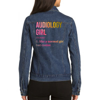 Awesome And Funny Definition Style Saying Audiolog Ladies Denim Jacket | Artistshot