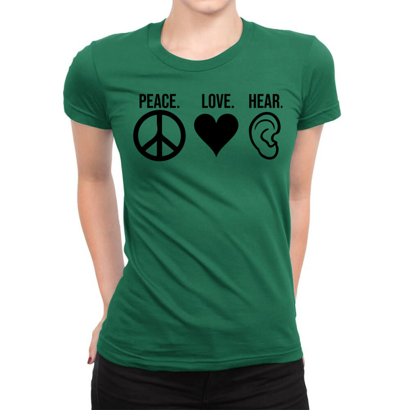 Peace Love Hear Boy Ladies Fitted T-Shirt by adanircasalau | Artistshot