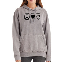 Peace Love Hear Boy Vintage Hoodie | Artistshot