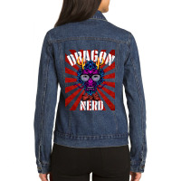 Dragon Nerds Rock Gamer Geek Fun Cute Nerd Ladies Denim Jacket | Artistshot