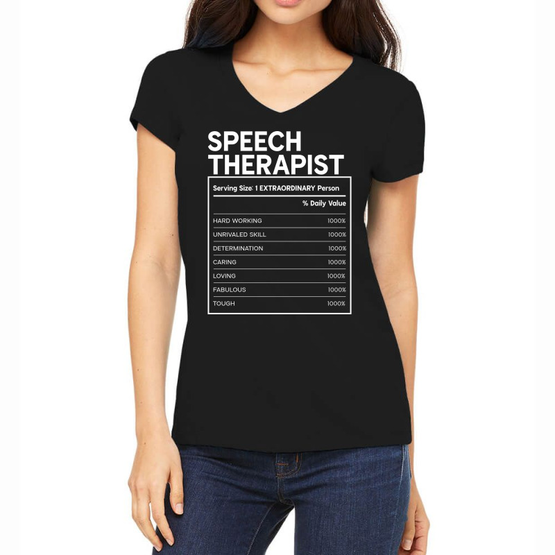 Speech Therapist Nutrition Facts Design Women's V-Neck T-Shirt by adanircasalau | Artistshot