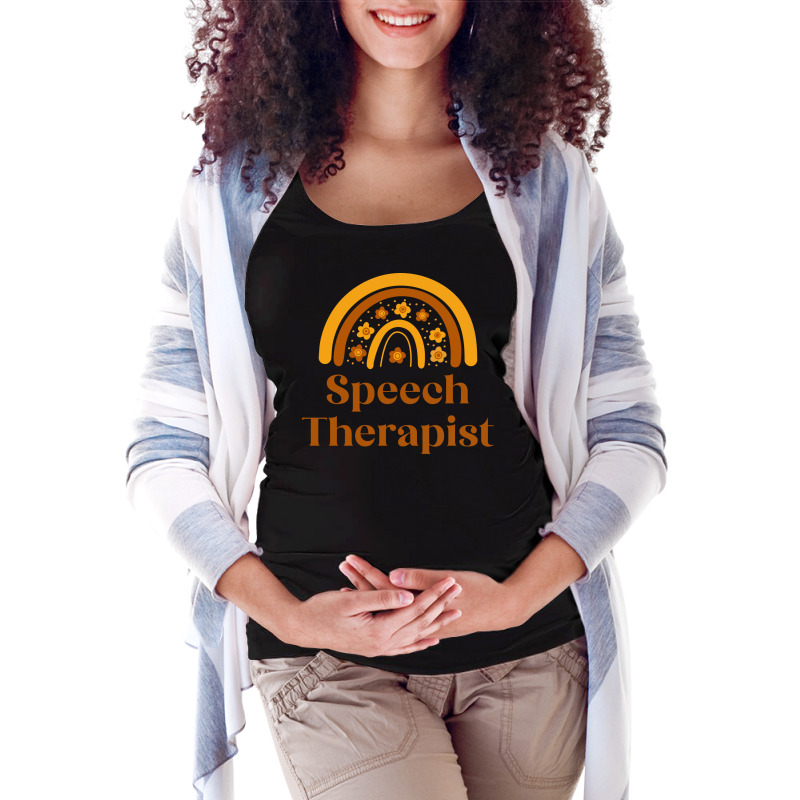 Speech Therapist Boho Rainbow Casual Design Maternity Scoop Neck T-shirt by zalmacrkg | Artistshot