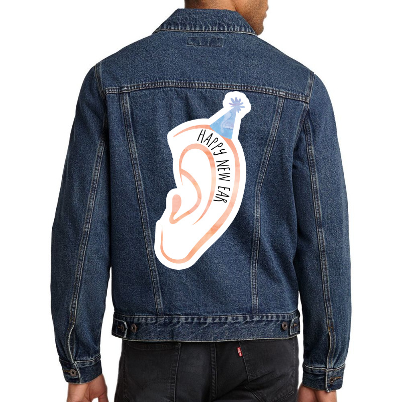 Happy New Ear New Years Funny Joke Pun Gift Men Denim Jacket by cestbushiig | Artistshot