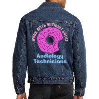 Audiology Tech Work Bites Fun Pink Donut Sprinkles Men Denim Jacket | Artistshot