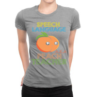 Speech Pathology Speech Therapist Peach Design Tre Ladies Fitted T-shirt | Artistshot