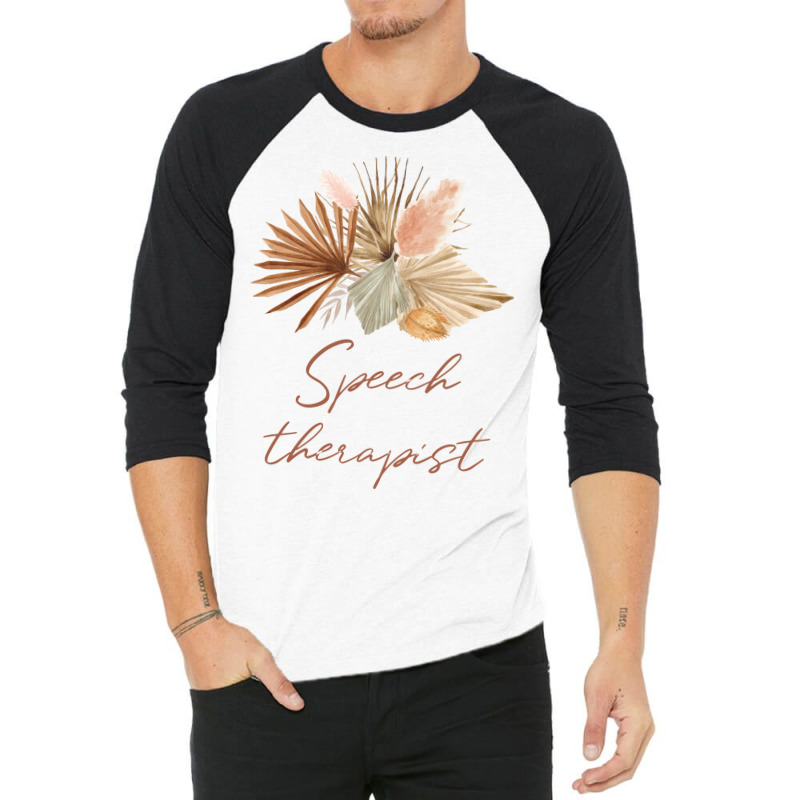 Speech Therapist Boho Dried Flowers Design 3/4 Sleeve Shirt by canudohidejip | Artistshot