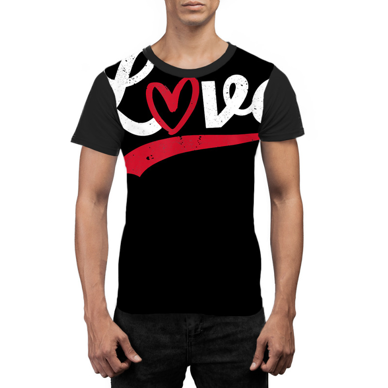 Love Typography Hearts Valentine's Day Lover Roman Graphic T-shirt by ardylanda | Artistshot