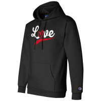 Love Typography Hearts Valentine's Day Lover Roman Champion Hoodie | Artistshot