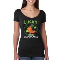 Lucky To Be Vaccinated Women's Triblend Scoop T-shirt | Artistshot