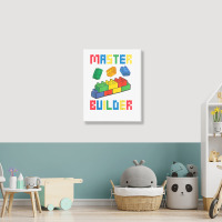 Brick Builder Funny Blocks Building Master Builder Portrait Canvas Print | Artistshot