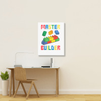 Brick Builder Funny Blocks Building Master Builder Portrait Canvas Print | Artistshot