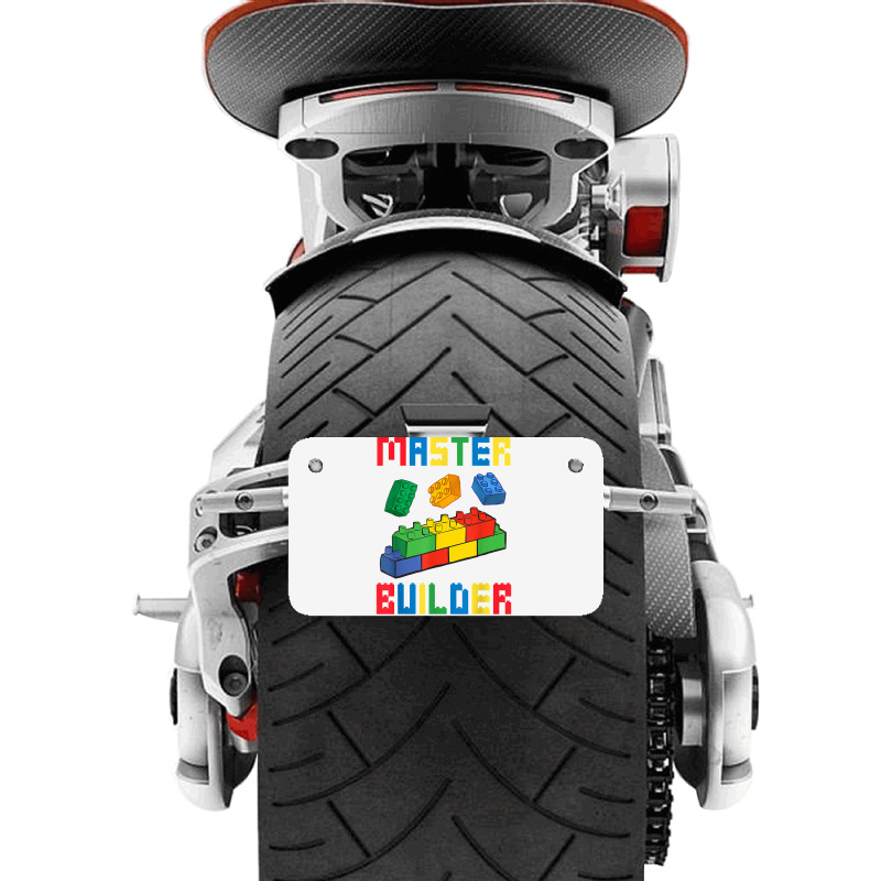 Brick Builder Funny Blocks Building Master Builder Motorcycle License Plate | Artistshot