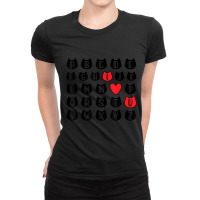 Mens Alphabet Abc I Love You Cat Lover Valentines Ladies Fitted T-shirt | Artistshot