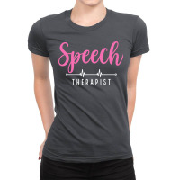 Speech Therapist Font Contrast Design Ladies Fitted T-shirt | Artistshot