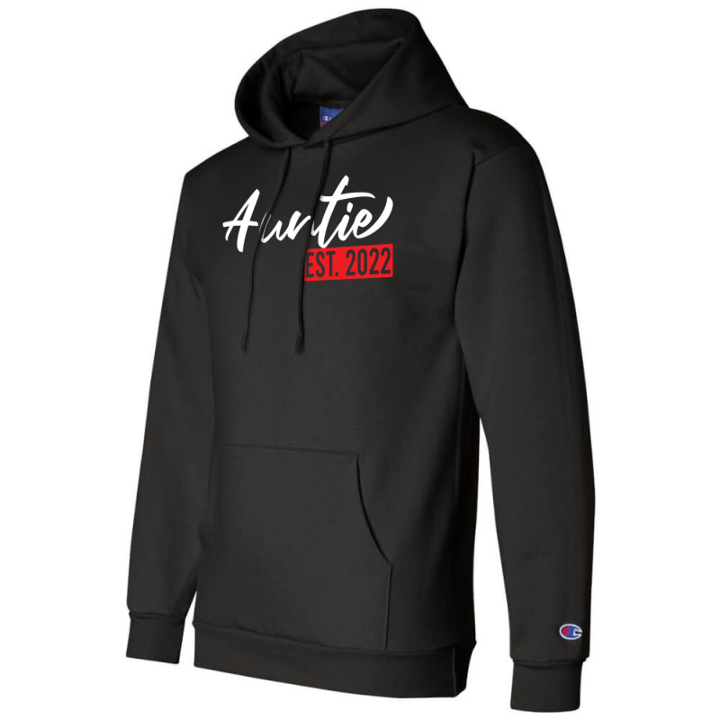 Auntie Est 2022 Funny Pregnancy Announcement Champion Hoodie | Artistshot