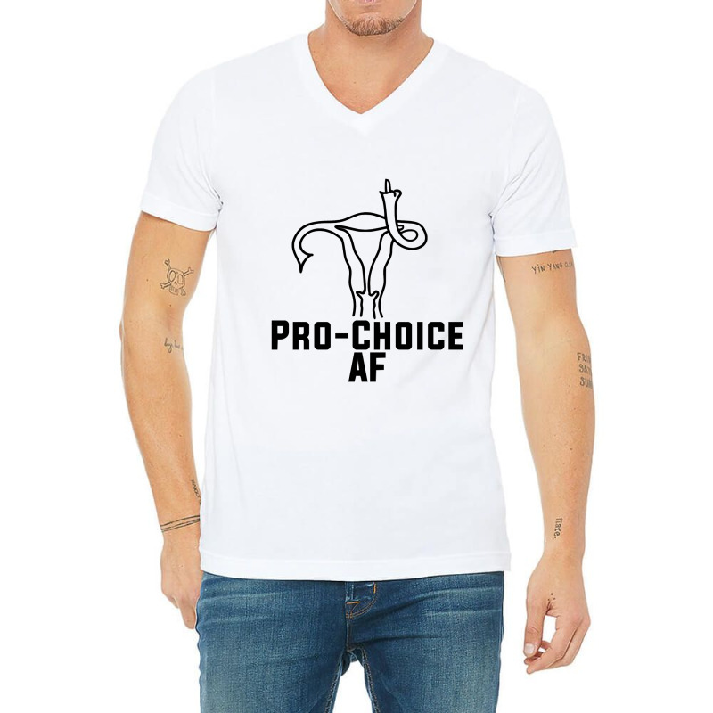 Pro Choice Af Uterus Middle Finger  Fitted V-neck Tee | Artistshot