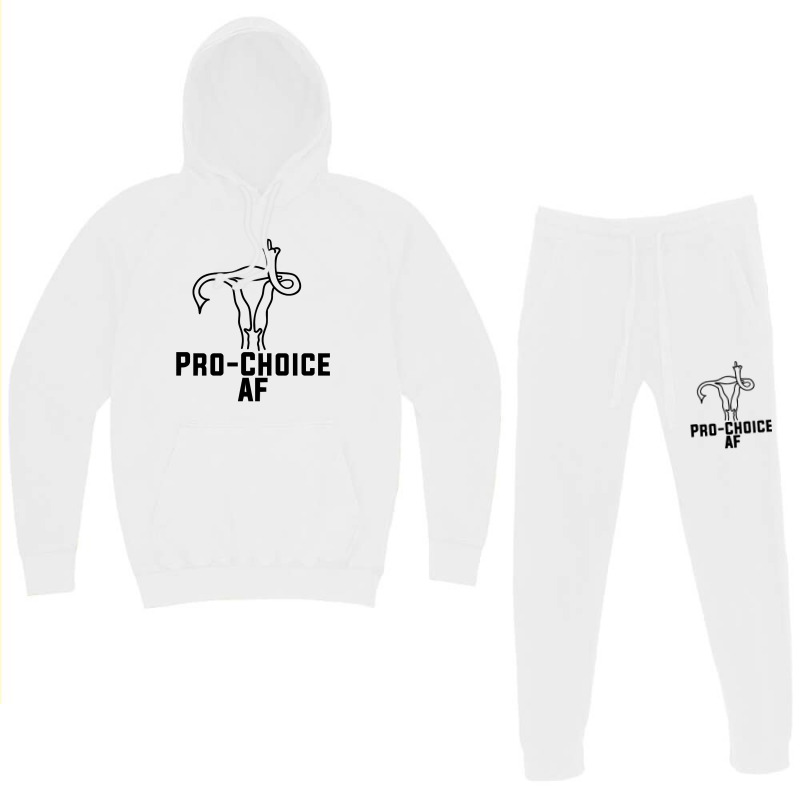 Pro Choice Af Uterus Middle Finger  Fitted Hoodie & Jogger Set | Artistshot