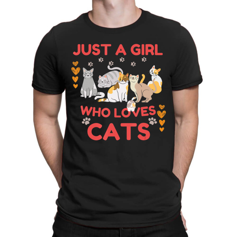 Cat Lover Just A Girl Who Loves Cats Mom Girl T-shirt | Artistshot