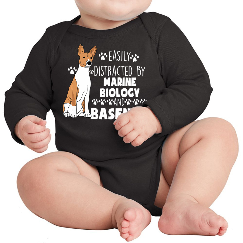 Marine Biology And Basenjis Long Sleeve Baby Bodysuit by DonoArt | Artistshot