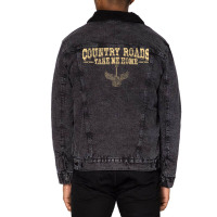 Country Roads Guitar T Shirt John Denver Inspired Unisex Sherpa-lined Denim Jacket | Artistshot