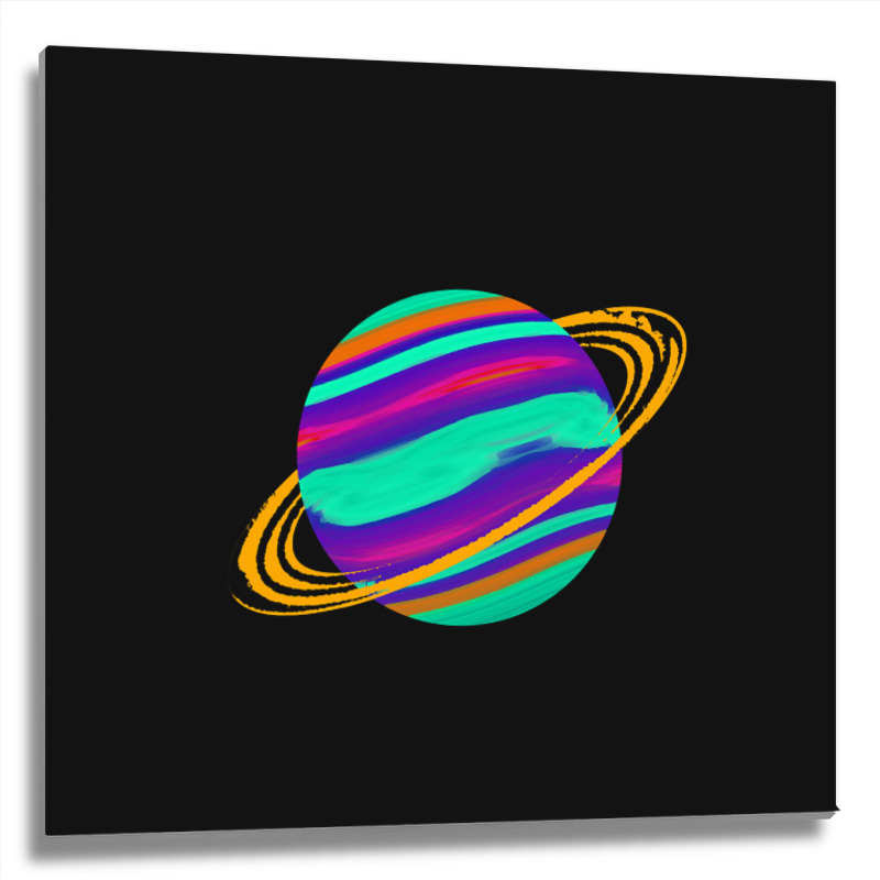 Trending Colorful Planet Metal Print Square | Artistshot