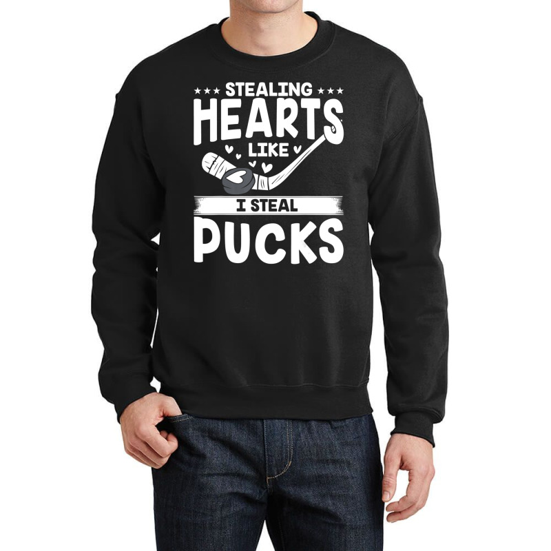 Valentines Day Hockey Stealing Hearts Kids Toddler Crewneck Sweatshirt | Artistshot