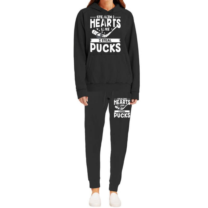 Valentines Day Hockey Stealing Hearts Kids Toddler Hoodie & Jogger Set | Artistshot