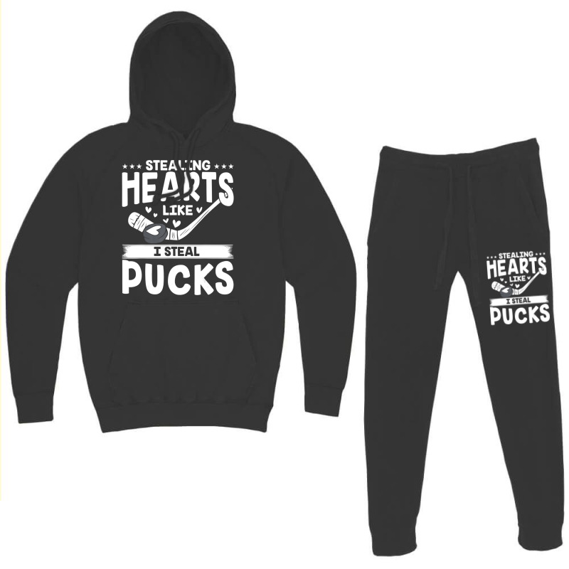 Valentines Day Hockey Stealing Hearts Kids Toddler Hoodie & Jogger Set | Artistshot