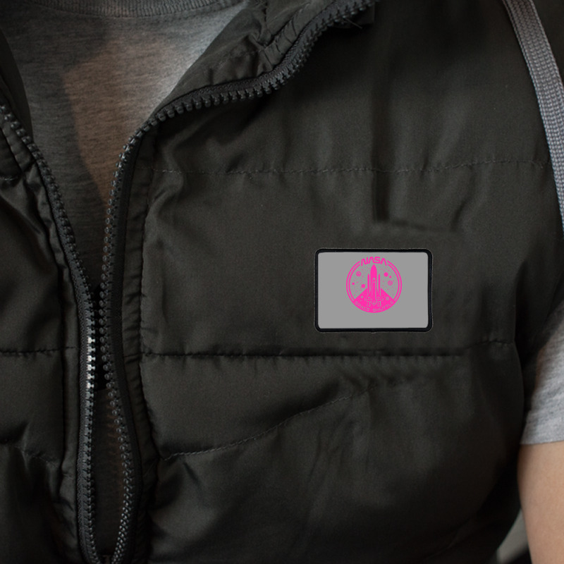 Space Shuttle Hot Pink Emblem Aesthetic Rectangle Patch | Artistshot