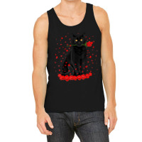 Black Cat With Red Roses Couples Valentine's Day W Tank Top | Artistshot