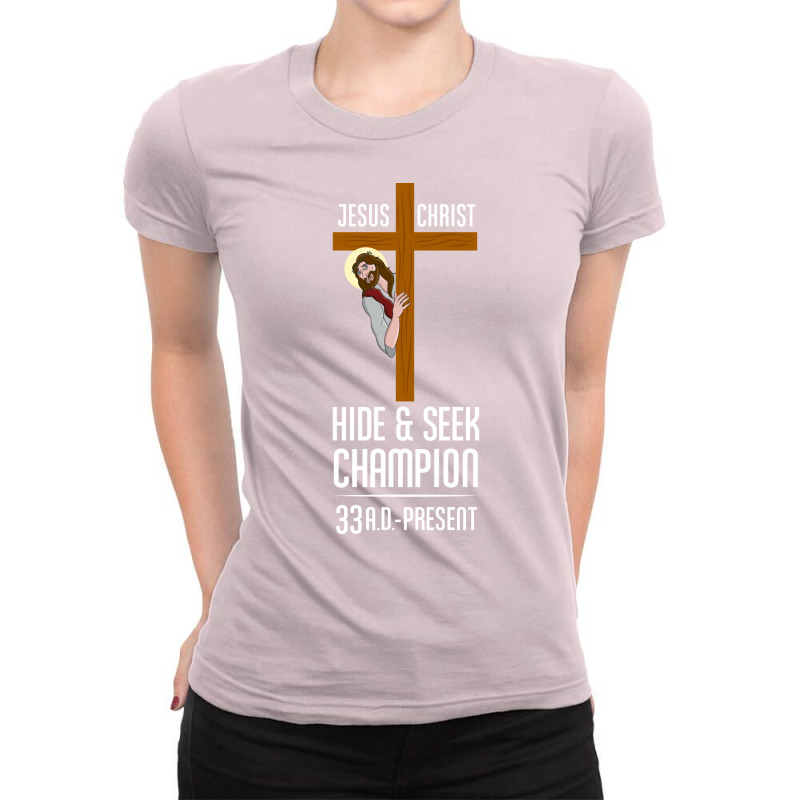 Atheist Gear Jesus Hide Seek Champion Ladies Fitted T-Shirt by russerbearh | Artistshot