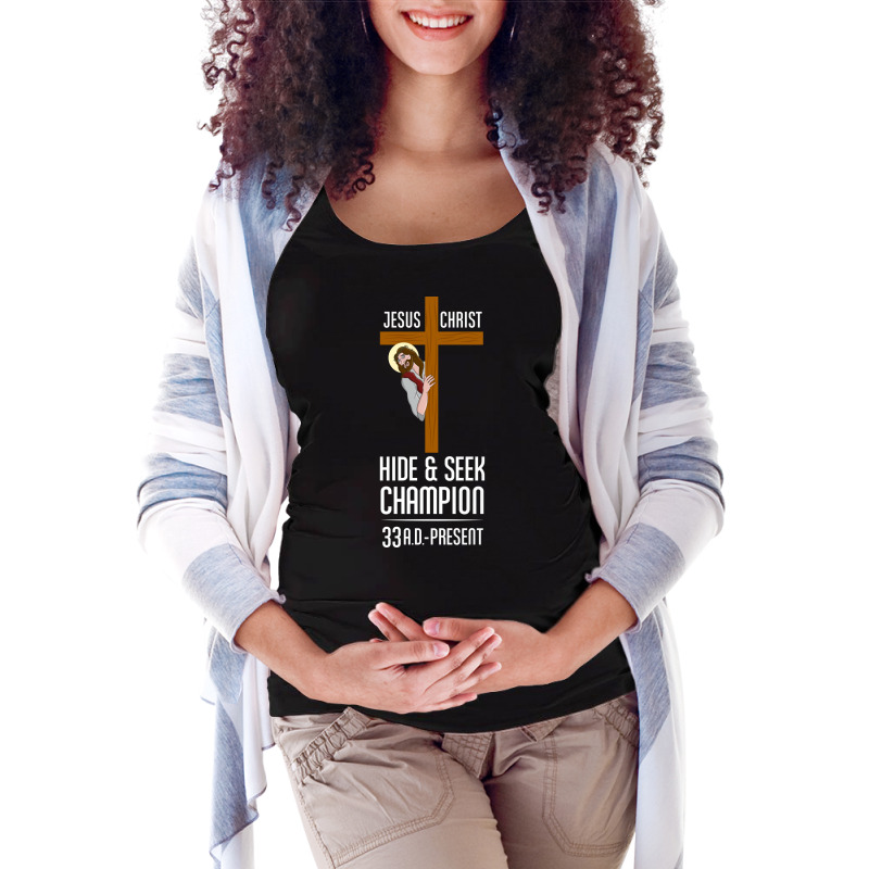 Atheist Gear Jesus Hide Seek Champion Maternity Scoop Neck T-shirt by russerbearh | Artistshot