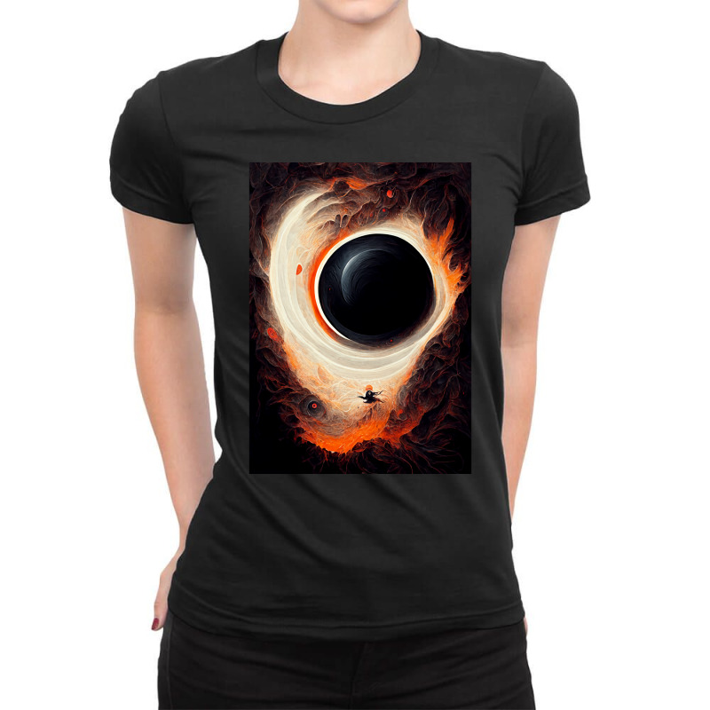 Hello Black Hole Blue Ladies Fitted T-Shirt by currywytche | Artistshot