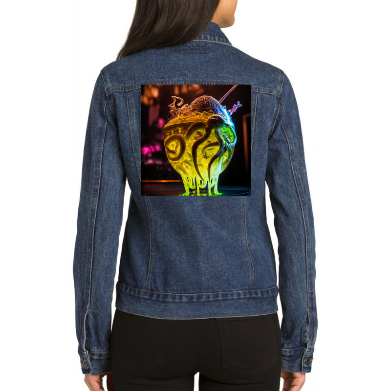 Alien Tentacle Tonic Ladies Denim Jacket by boboorki | Artistshot