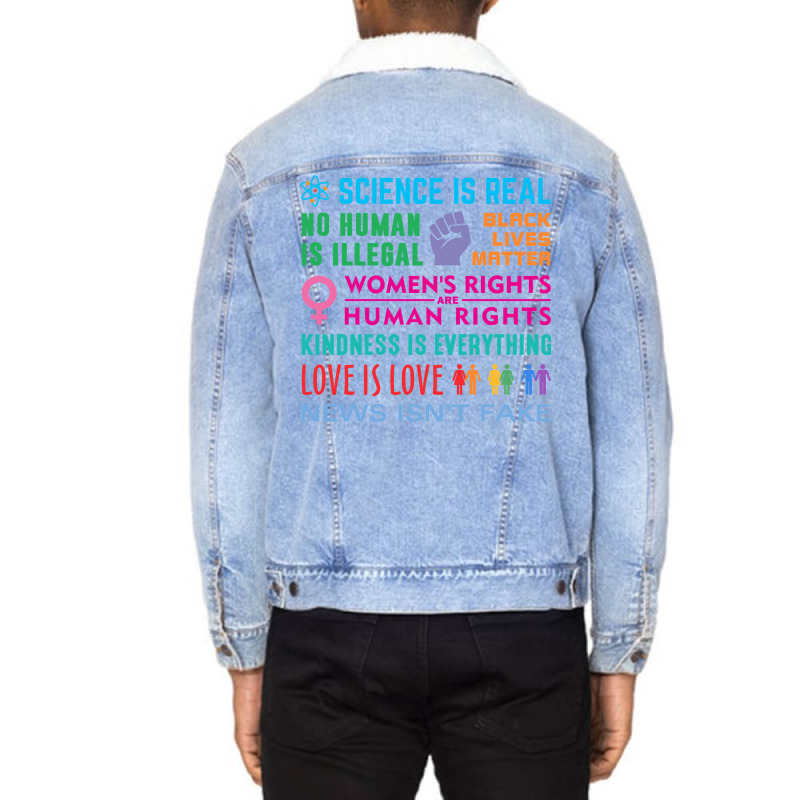 Anti Trump Resist Slogans Unisex Sherpa-lined Denim Jacket | Artistshot