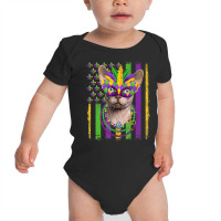 Sphynx Cat Mardi Gras Mask Kitten American Flag Baby Bodysuit | Artistshot