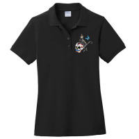 Day Of The Dead Cat Sugar Skull And Butterfly Ladies Polo Shirt | Artistshot