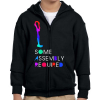 Some Assembly Requirded Leg Amputation Prosthetic Youth Zipper Hoodie | Artistshot