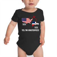 Half American Half Dominican Flag Combined Rd Usa Baby Bodysuit | Artistshot