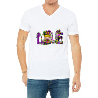 Gnome Love Mardi Gras King Cake Fat Tuesday New Or V-neck Tee | Artistshot