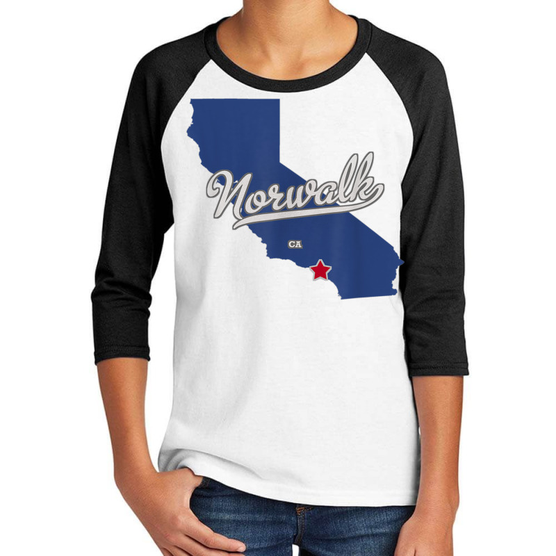 Norwalk California Ca Map T Shirt Youth 3/4 Sleeve | Artistshot